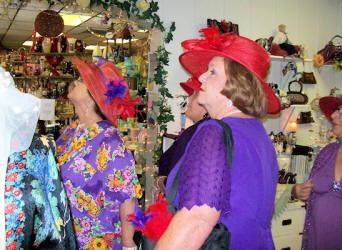 Red Hat Society shopping in Remember When