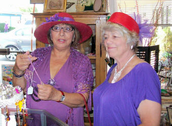Red Hat Society shopping in Remember When